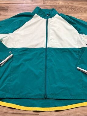 Fielder Bonobos Full Zip Jacket Green White Athletic Back Pocket Men’s Size XL